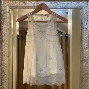 Ruby & Bloom beaded sheer top with under tank